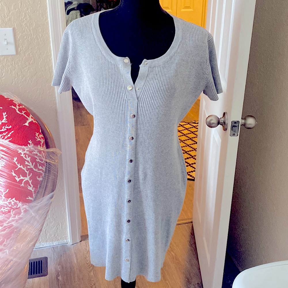 Ribbed stretch gray Dress